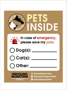 EMERGENCY PET ALERT WINDOW DECAL (WITH FREE SHIPPING)