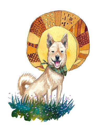 JINDO WITH BANDANA STICKER