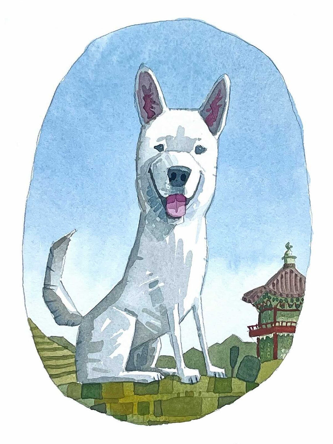WHITE KOREAN JINDO STICKER