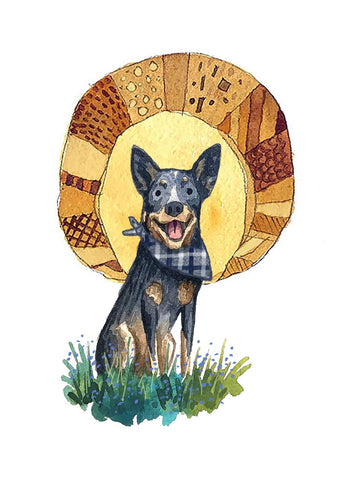 BLUE HEELER WITH BANDANA STICKER