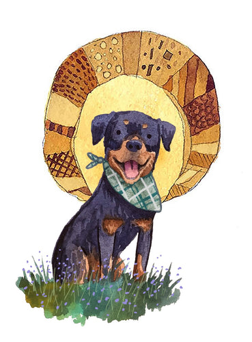 ROTTWEILER WITH BANDANA STICKER